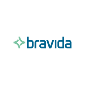 bravida logotyp grön bild och blå text